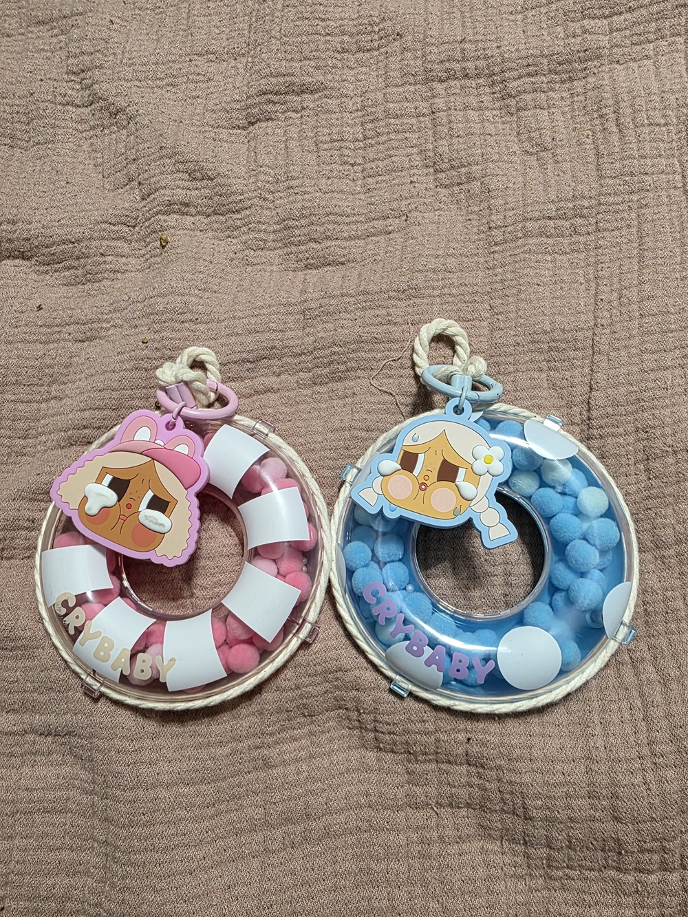 Crybaby Mini Float Charm Keychains - Pink & Blue